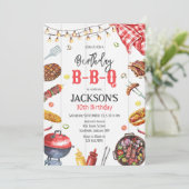 Invitation BBQ Barbeque Grill Backyard Birthday Party  (Debout devant)