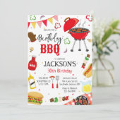 Invitation BBQ Barbeque Grill Backyard Birthday Party (Debout devant)
