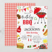 Invitation BBQ Barbeque Grill Backyard Birthday Party (Devant / Derrière)