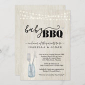 Invitation BBQ Bébé - Couples Bébé Q Barbeque (Devant / Derrière)