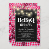 Invitation BBQ Bébé Couples douche | Barbecue BaByQ (Devant / Derrière)
