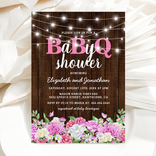 Invitation BBQ Bébé Couples douche | Barbecue Girl BaByQ