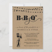 Invitation BBQ Bébé - Couples Douche Bébé Q BaByQ Barbeque (Devant)