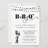 Invitation BBQ Bébé - Couples Douche Bébé Q BaByQ Barbeque (Devant)