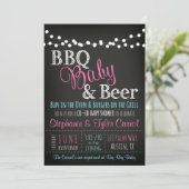 Invitation BBQ bébé et bière tableau noir Baby Shower Invitat (Debout devant)