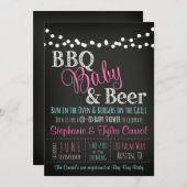 Invitation BBQ bébé et bière tableau noir Baby Shower Invitat (Devant / Derrière)