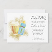 Invitation BBQ bébé et bière | Thème de la douche extérieure  (Devant)