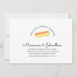Invitation BBQ Bébé Minimaliste Baby Q Backyard Hotdog