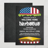 Invitation BBQ bienvenu patriotique de maison (Devant / Derrière)