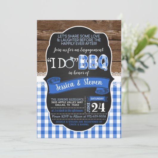 Invitation BBQ - Bleu (Debout devant)