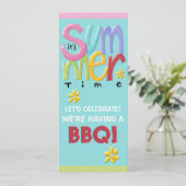 Invitation BBQ bleu d'été (Debout devant)