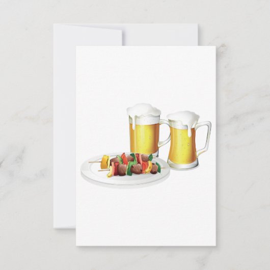 Invitation BBQ brochettes et biscuits d'été de bière (Devant)