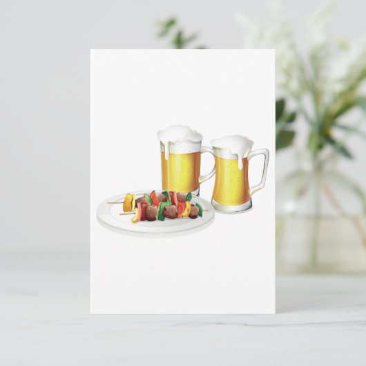 Invitation BBQ brochettes et biscuits d'été de bière (Debout devant)