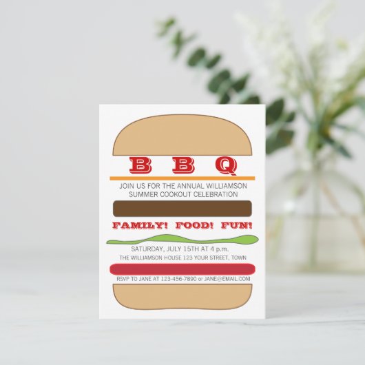 Invitation BBQ Burger (Debout devant)