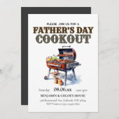 Invitation BBQ Cookout de Fête des pères modifiabl (Devant / Derrière)