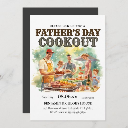 Invitation BBQ Cookout de Fête des pères modifiabl