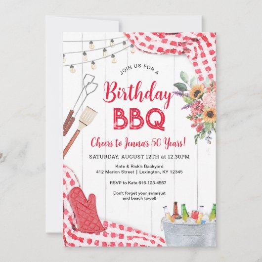 Invitation BBQ d'anniversaire (Devant)