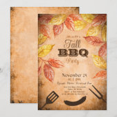Invitation BBQ d'automne, Fête de barbeque automna (Devant / Derrière)