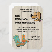 Invitation BBQ de cowboy et partie carrée de Dancce (Devant / Derrière)