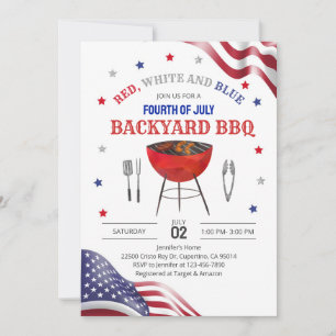 Invitation BBQ de juillet dans le jardin