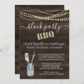 Invitation BBQ de la partie de bloc de quartier (Devant / Derrière)