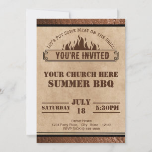 Invitation BBQ de l'église, Barbecue d'été, Pique-