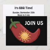 Invitation BBQ de poivre de piment rouge - partie occidentale (Devant / Derrière)