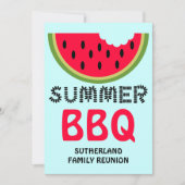 Invitation BBQ de Réunion de Famille Pastèque et Graines (Devant)