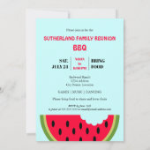 Invitation BBQ de Réunion de Famille Pastèque et Graines (Dos)