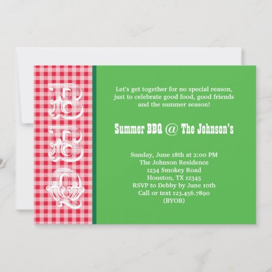 Invitation BBQ d'été (Devant)