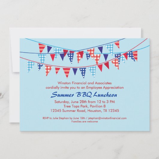 Invitation BBQ d'été de l'entreprise (Devant)
