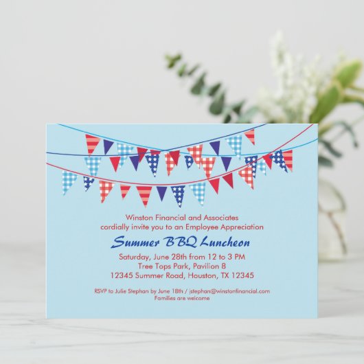 Invitation BBQ d'été de l'entreprise (Debout devant)