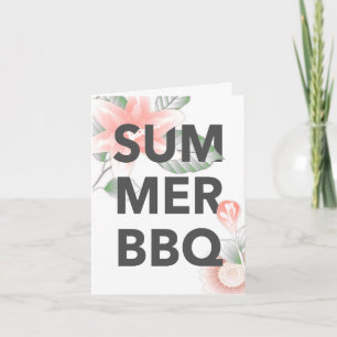 Invitation BBQ D'ÉTÉ Fleur vintage