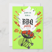 Invitation BBQ d'été Grill Fête Extérieure Invitati (Devant)