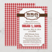 Invitation BBQ Douche Couples, Pays Rustique (Devant / Derrière)