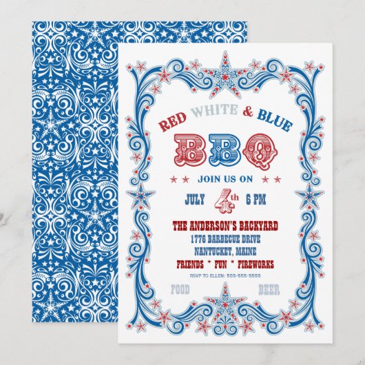 Invitation BBQ du 4 juillet (Devant / Derrière)