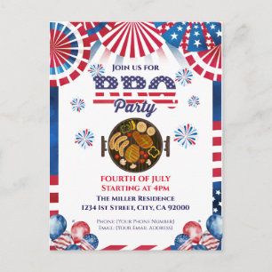 Invitation BBQ du 4 juillet, Invitation à une fête