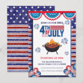 Invitation BBQ du 4 juillet, Invitation à une fête (Devant / Derrière)