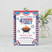 Invitation BBQ du 4 juillet, Invitation à une fête (Debout devant)