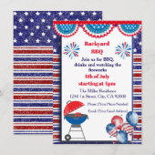 Invitation BBQ du 4 juillet, Invitation à une fête (Devant / Derrière)