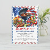Invitation BBQ du Memorial Day | Cookout patriotique dans le  (Debout devant)