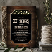 Invitation BBQ élégant en bois 30e anniversaire