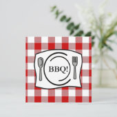 Invitation BBQ En vichy nappe rouge (Debout devant)