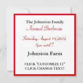 Invitation BBQ En vichy nappe rouge (Dos)