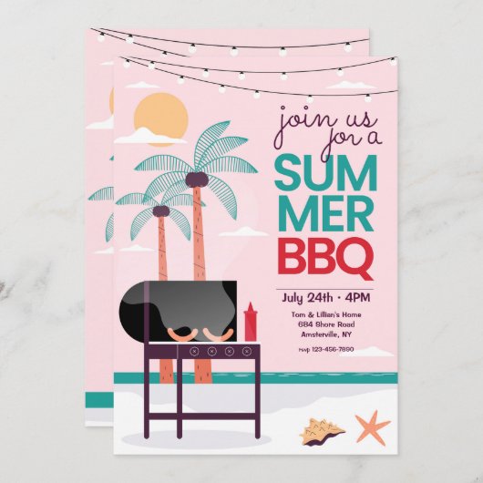 Invitation BBQ été (Devant / Derrière)