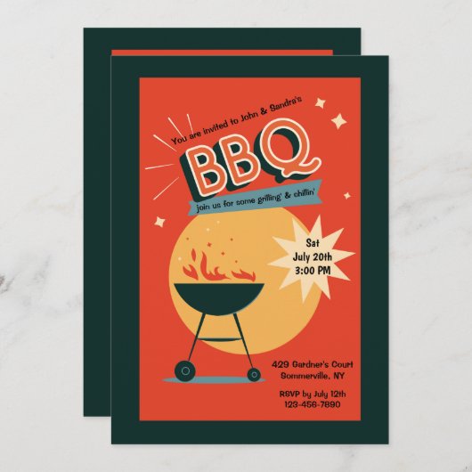 Invitation BBQ été (Devant / Derrière)