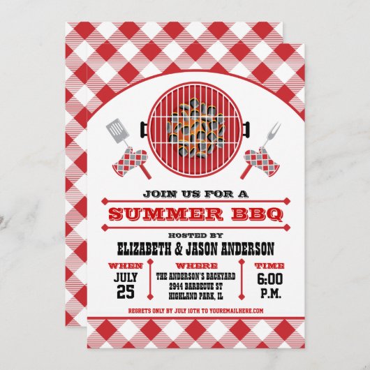 Invitation BBQ été (Devant / Derrière)