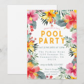 Invitation BBQ Été De La Fête De Piscine (Devant / Derrière)
