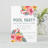 Invitation BBQ Été De La Fête De Piscine (Debout devant)