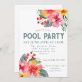 Invitation BBQ Été De La Fête De Piscine (Devant / Derrière)